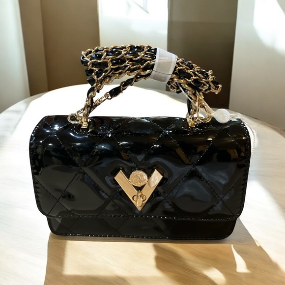 Valentino Orlandi Black Quilted Patent Leather Bag – NWT - Picture 8 of 11